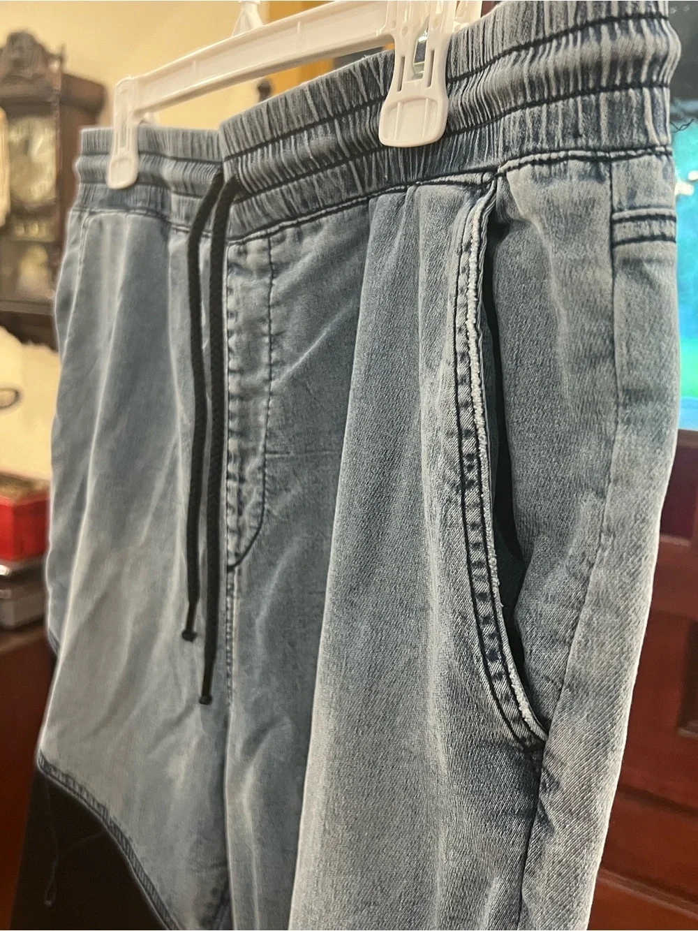True Religion Two-Tone Light Gray and Black Relaxed Jogger Jeans